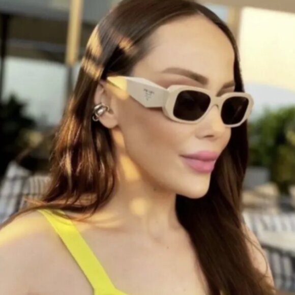 NEW PRADA SUNGLASSES, CREAM PRADA SYMBONE EYEWEAR - Picture 2 of 3
